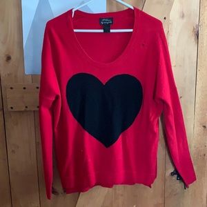Cashmere/Merino Wool Heart Sweater